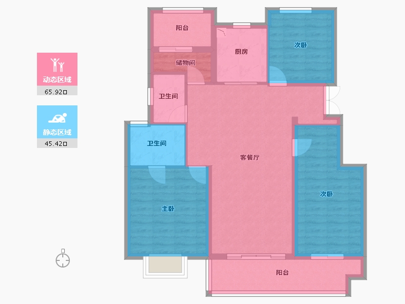 江苏省-泰州市-金通芙蓉园-100.01-户型库-动静分区