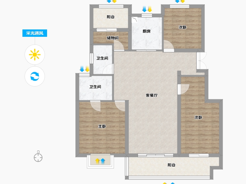 江苏省-泰州市-金通芙蓉园-100.01-户型库-采光通风