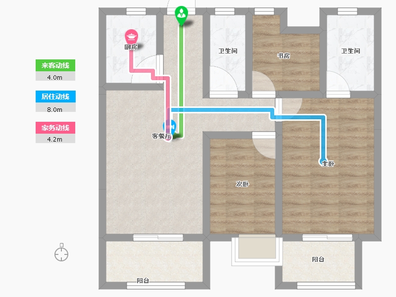 福建省-漳州市-兰水翡翠湾-70.99-户型库-动静线