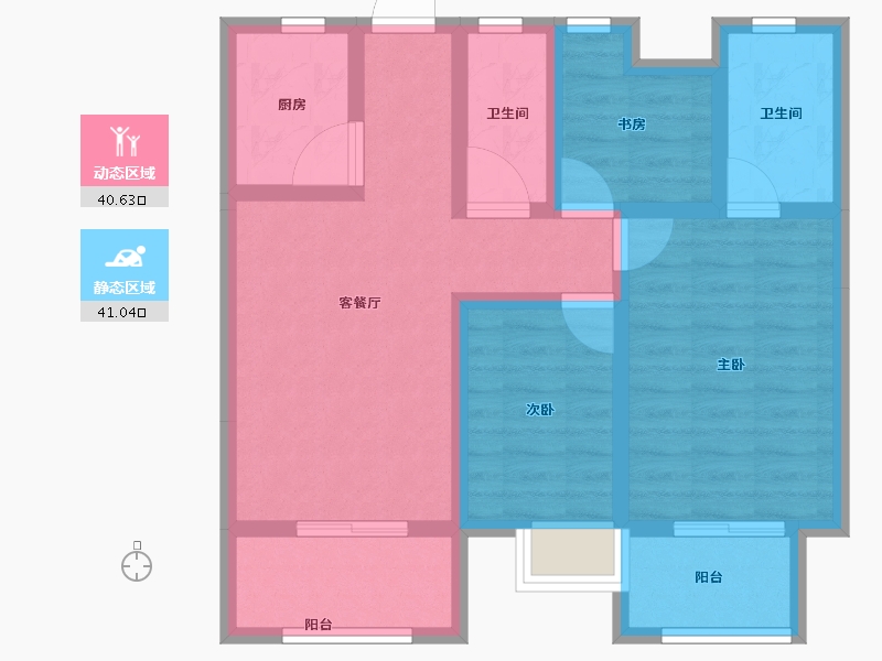 福建省-漳州市-兰水翡翠湾-70.99-户型库-动静分区