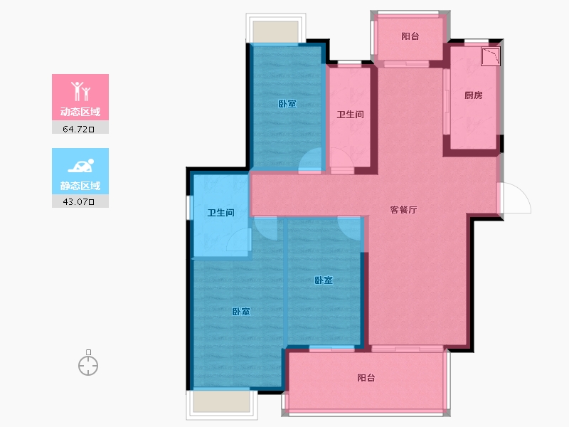 福建省-莆田市-富力院士廷-96.01-户型库-动静分区