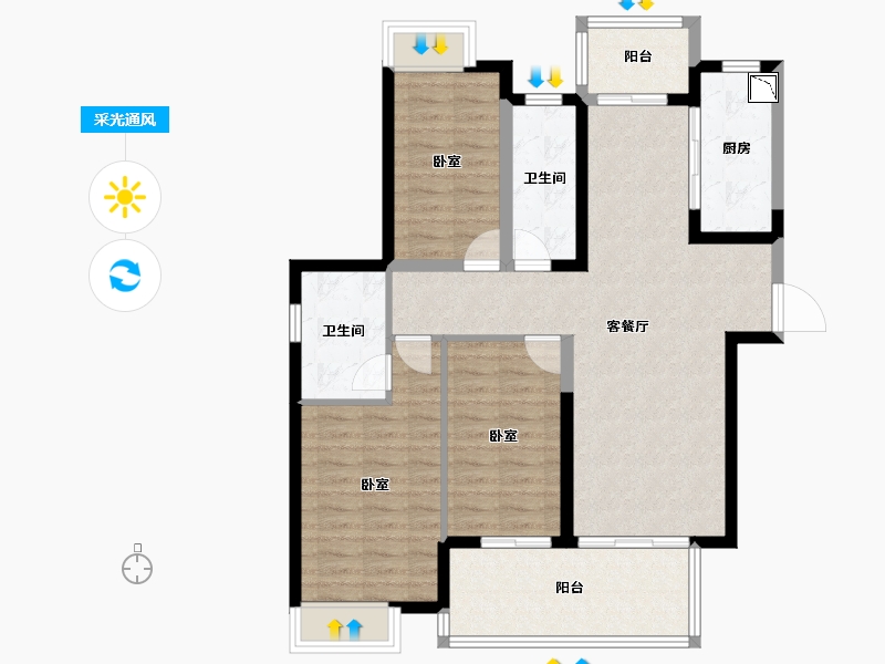 福建省-莆田市-富力院士廷-96.01-户型库-采光通风