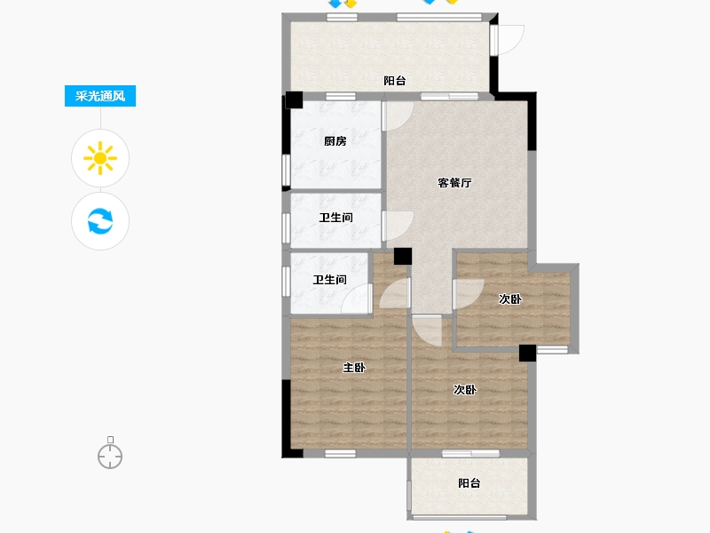 福建省-宁德市-中融·檀府-94.00-户型库-采光通风