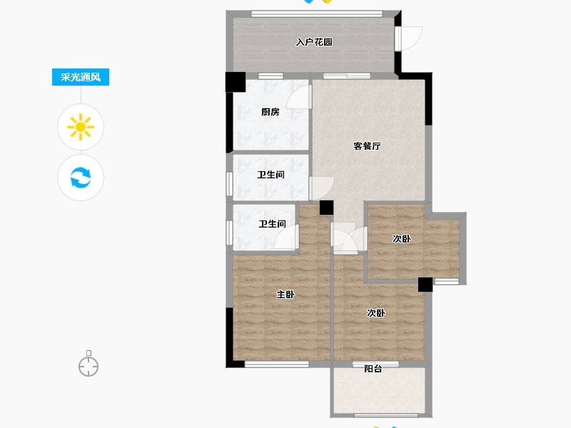 福建省-宁德市-中融·檀府-90.00-户型库-采光通风