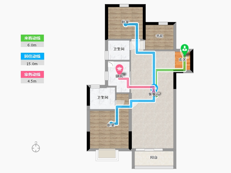 浙江省-嘉兴市-金地风华剑桥-80.12-户型库-动静线