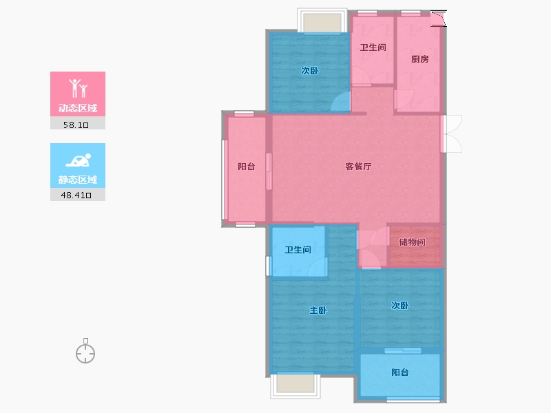 福建省-宁德市-东晟广场-96.01-户型库-动静分区