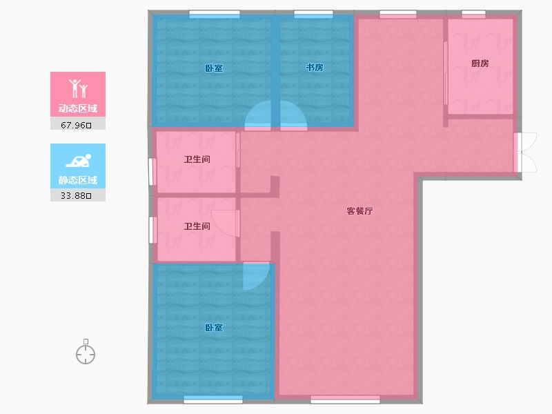 新疆维吾尔自治区-乌鲁木齐市-高铁顺城-91.78-户型库-动静分区