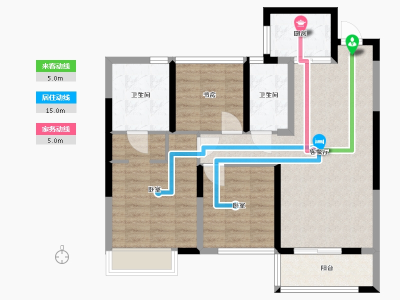 浙江省-温州市-中梁滨水嘉苑-79.00-户型库-动静线