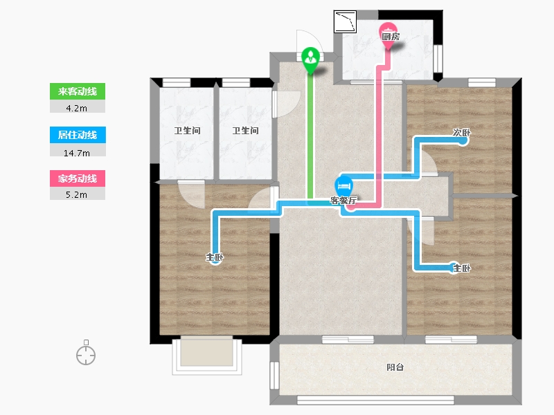 福建省-宁德市-世茂·璀璨悦宸-78.00-户型库-动静线