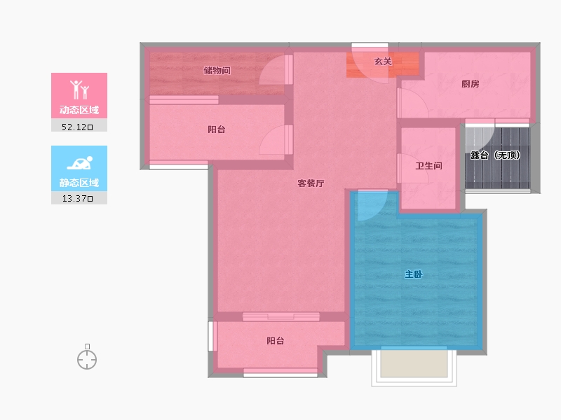 安徽省-阜阳市-东方第一城·湖景苑-60.06-户型库-动静分区