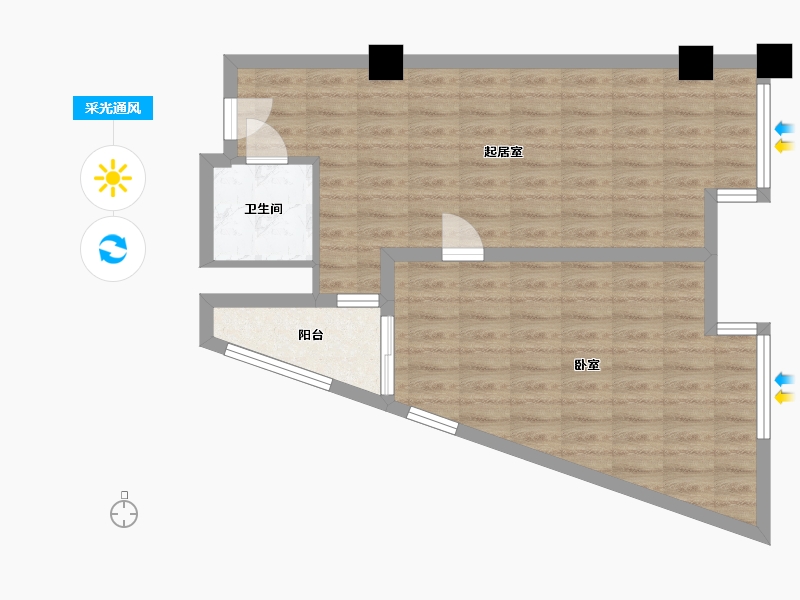 浙江省-杭州市-临平新时代-64.27-户型库-采光通风