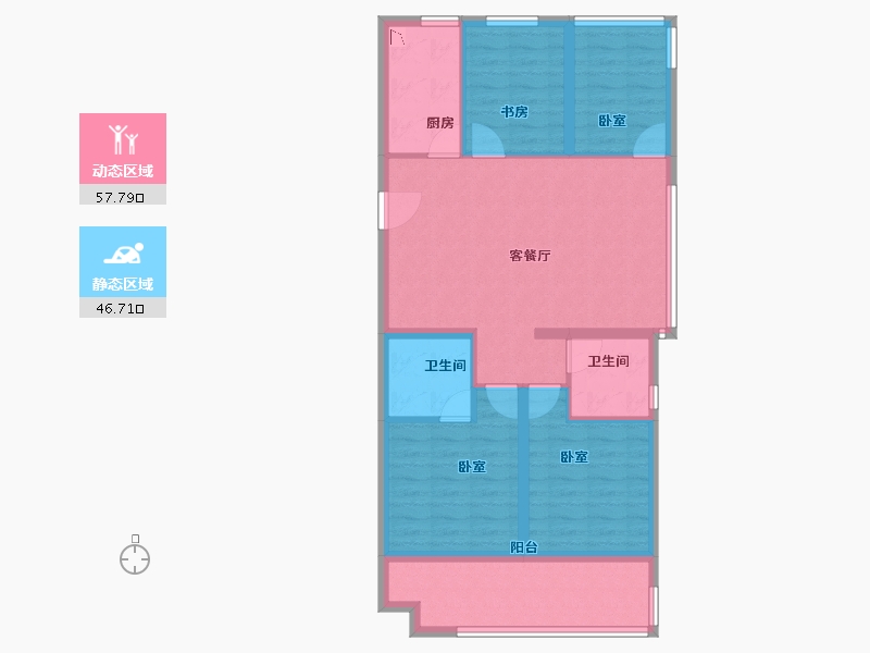 安徽省-合肥市-中梁力高云湖印-93.00-户型库-动静分区