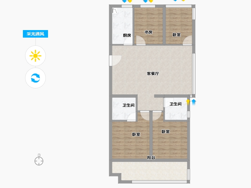 安徽省-合肥市-中梁力高云湖印-93.00-户型库-采光通风