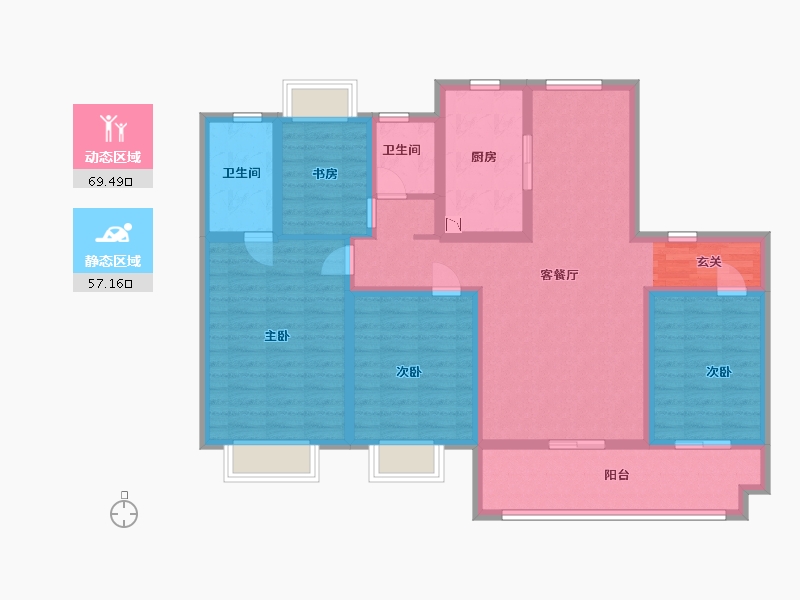 江苏省-淮安市-保利堂悦-112.00-户型库-动静分区