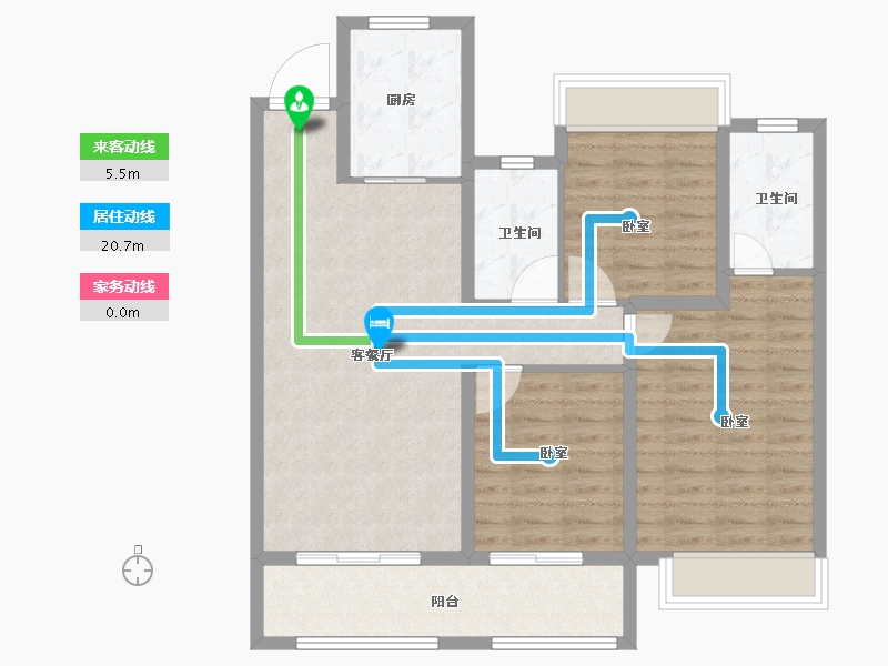 浙江省-金华市-中天东方诚品-92.00-户型库-动静线