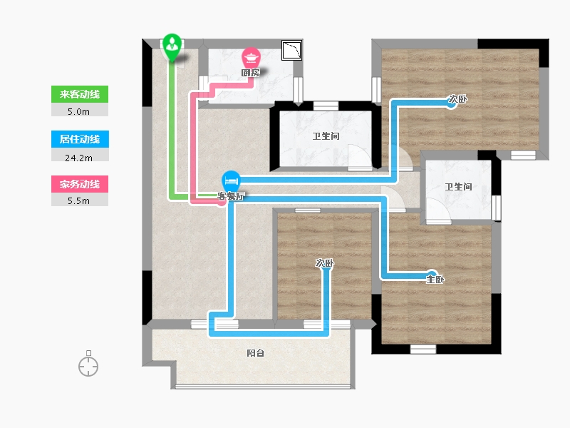 福建省-宁德市-霞浦中茵蔚蓝铭著-67.99-户型库-动静线