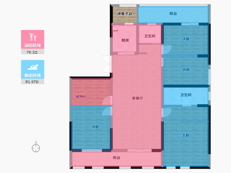 江苏省-淮安市-悦达君悦府-144.87-户型库-动静分区