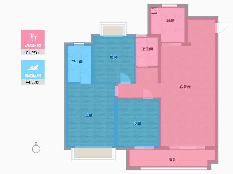 江苏省-淮安市-珺悦-94.40-户型库-动静分区