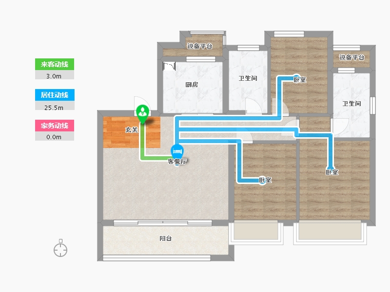 浙江省-宁波市-绿城·春月江澜-86.01-户型库-动静线