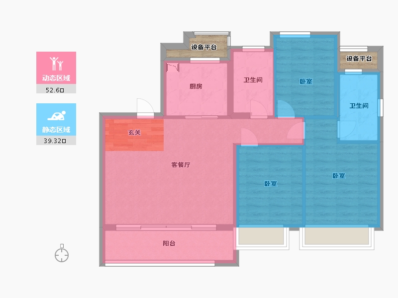 浙江省-宁波市-绿城·春月江澜-86.01-户型库-动静分区