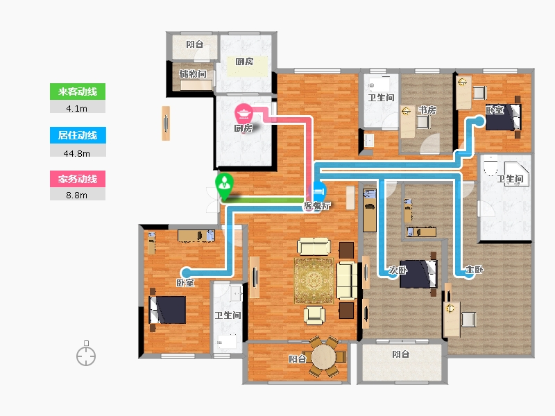 江苏省-扬州市-恒通碧水蓝湾-234.00-户型库-动静线