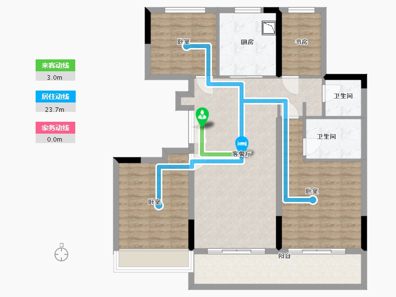 浙江省-杭州市-天润西麓府-102.79-户型库-动静线