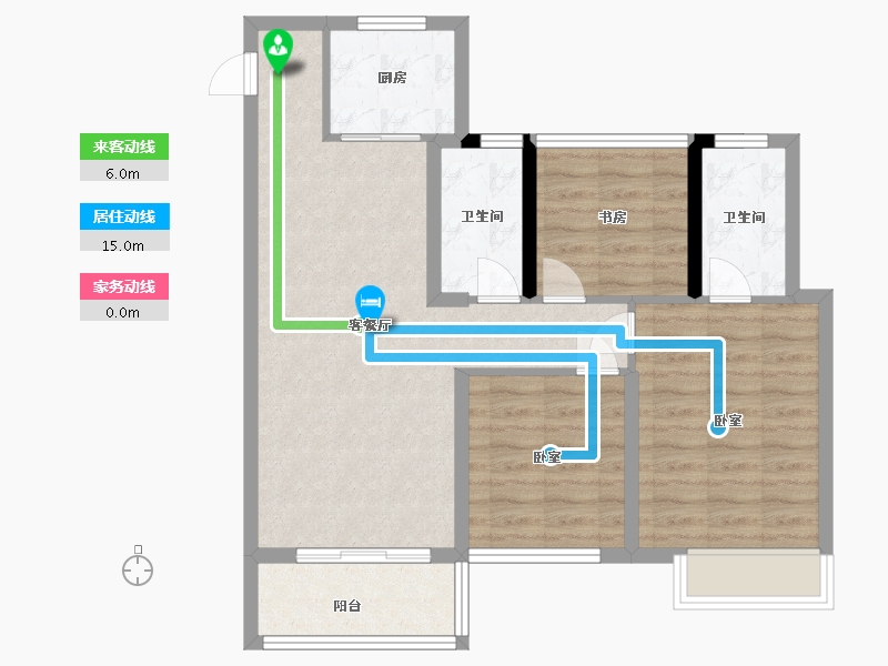 浙江省-温州市-中梁滨水嘉苑-79.00-户型库-动静线