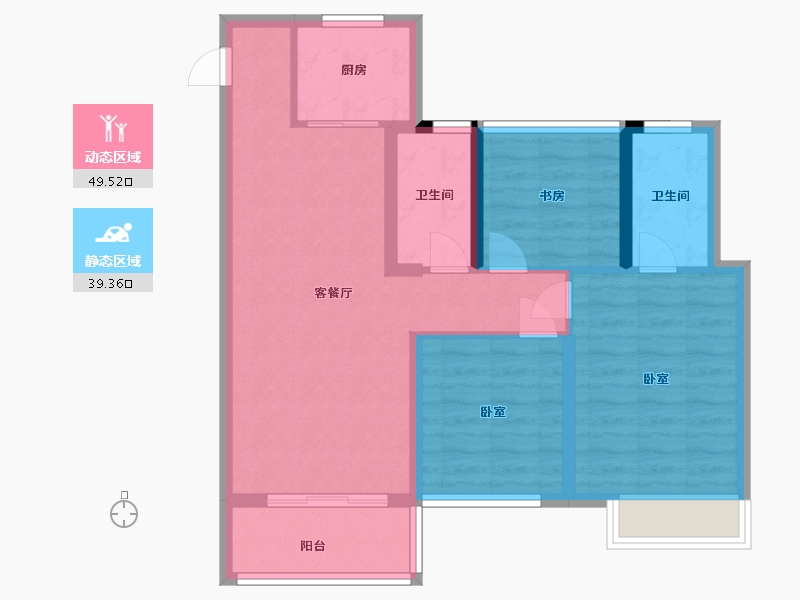 浙江省-温州市-中梁滨水嘉苑-79.00-户型库-动静分区