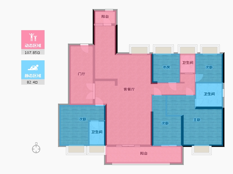 江苏省-南通市-碧桂园颐和樾园-172.01-户型库-动静分区