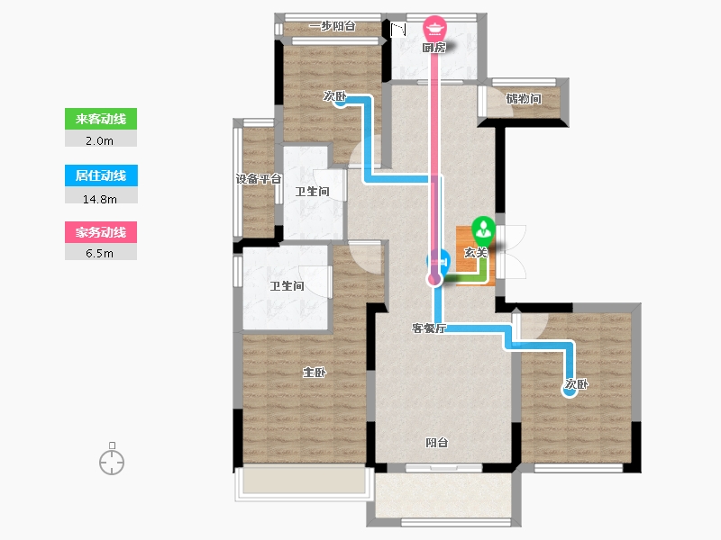 浙江省-台州市-杨帆泊悦-106.01-户型库-动静线