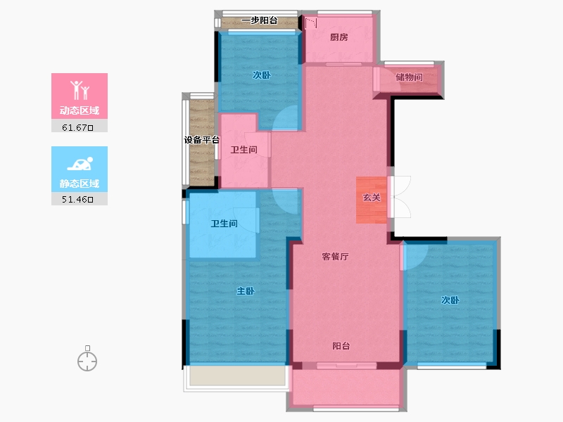 浙江省-台州市-杨帆泊悦-106.01-户型库-动静分区