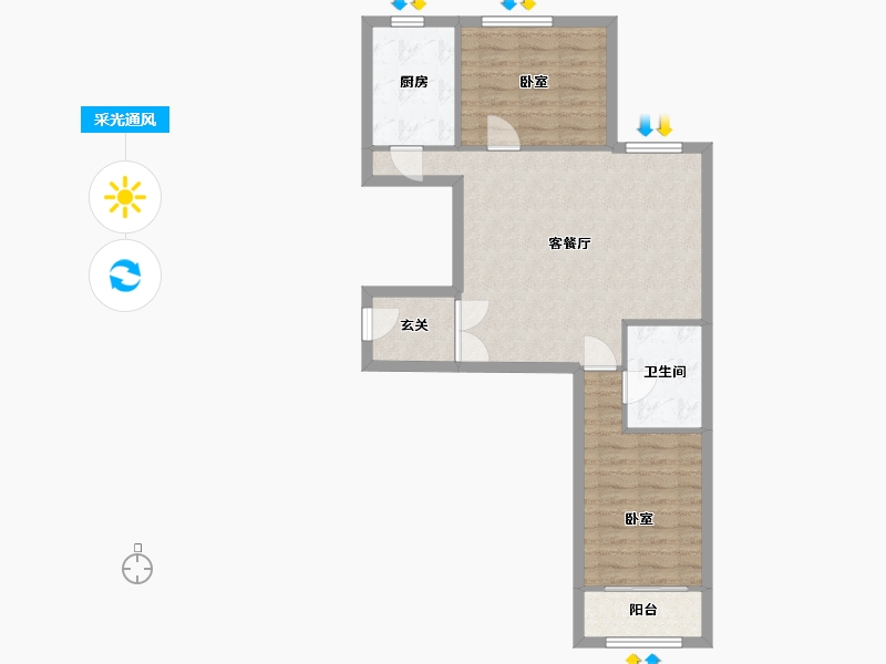 宁夏回族自治区-银川市-建工文华园-68.47-户型库-采光通风