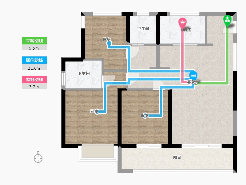 浙江省-温州市-阳光城愉景嘉园-86.01-户型库-动静线