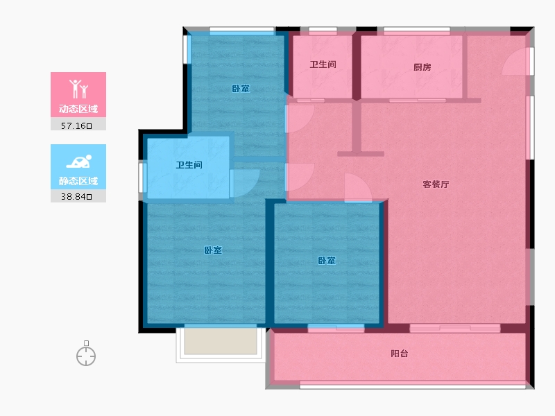 浙江省-温州市-阳光城愉景嘉园-86.01-户型库-动静分区