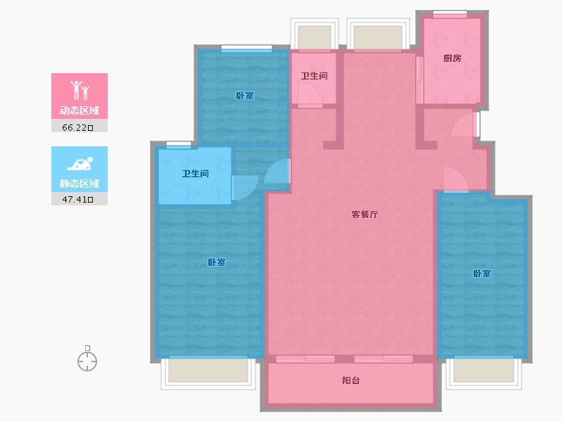 浙江省-杭州市-万科劝学里-102.38-户型库-动静分区