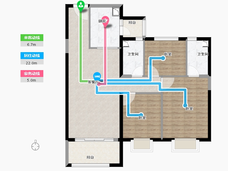 新疆维吾尔自治区-乌鲁木齐市-碧桂园天玺-102.00-户型库-动静线