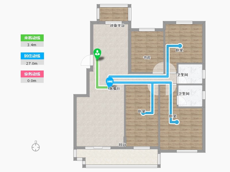 江苏省-泰州市-宇业·天逸名邸-113.42-户型库-动静线