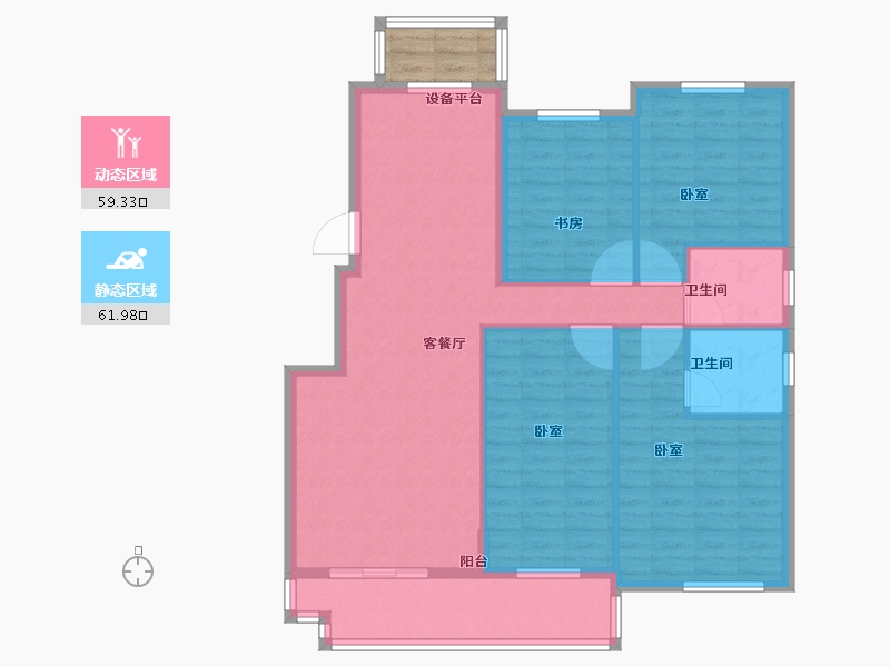 江苏省-泰州市-宇业·天逸名邸-113.42-户型库-动静分区