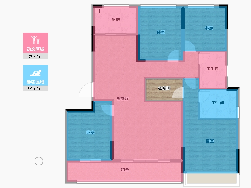 浙江省-金华市-融创森山半岛-117.84-户型库-动静分区