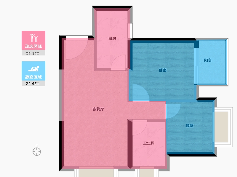 福建省-福州市-龙湖春江彼岸-52.00-户型库-动静分区