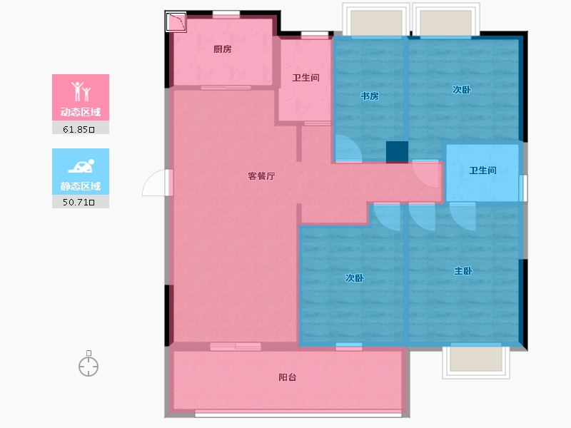 福建省-宁德市-金禾明月雅居-101.80-户型库-动静分区