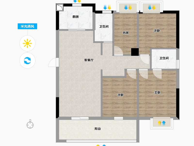 福建省-宁德市-金禾明月雅居-101.80-户型库-采光通风