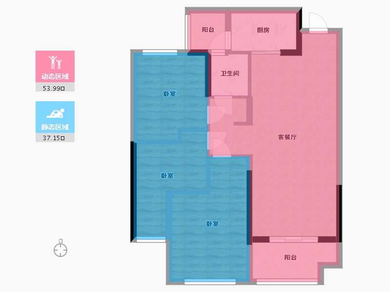 浙江省-杭州市-文居学府-81.34-户型库-动静分区