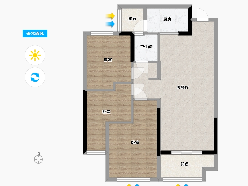 浙江省-杭州市-文居学府-81.34-户型库-采光通风