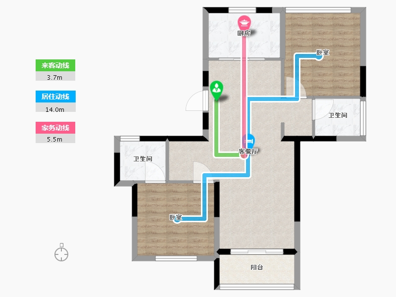 浙江省-温州市-中梁滨水嘉苑-82.00-户型库-动静线