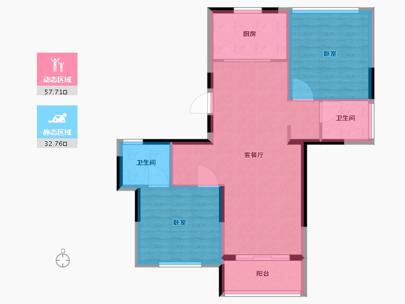 浙江省-温州市-中梁滨水嘉苑-82.00-户型库-动静分区