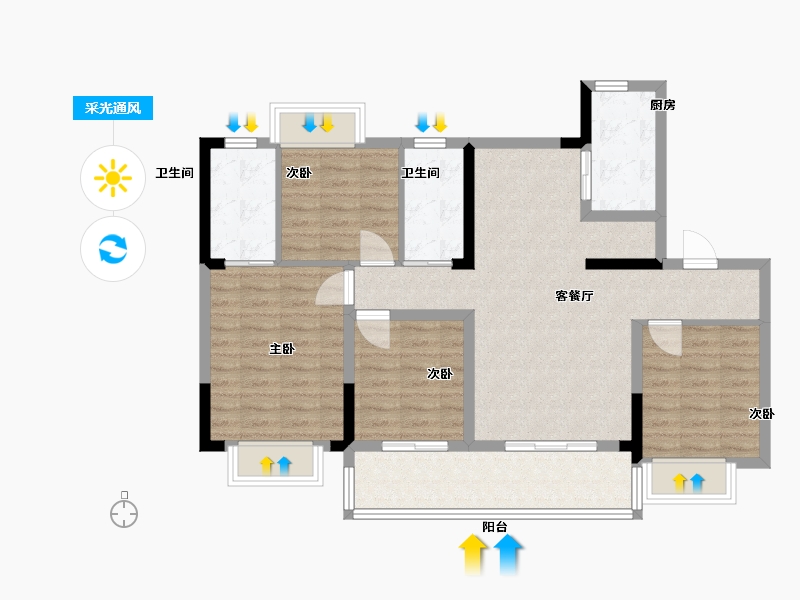 江西省-南昌市-煌盛熙岸大观-93.00-户型库-采光通风