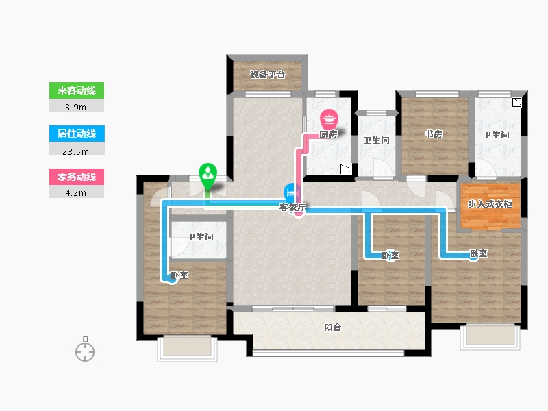 浙江省-湖州市-卓越杭州湾中心-128.00-户型库-动静线