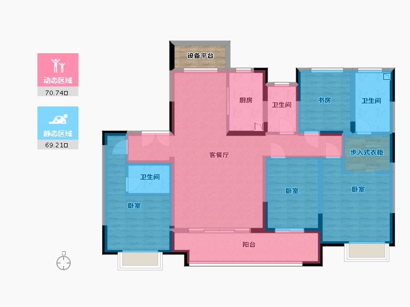 浙江省-湖州市-卓越杭州湾中心-128.00-户型库-动静分区