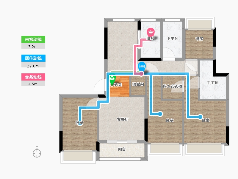 浙江省-湖州市-凤栖雲庐-102.77-户型库-动静线